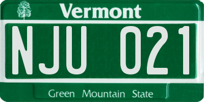 VT license plate NJU021
