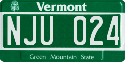 VT license plate NJU024