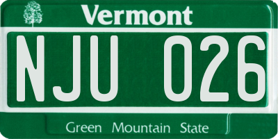 VT license plate NJU026