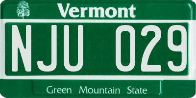 VT license plate NJU029