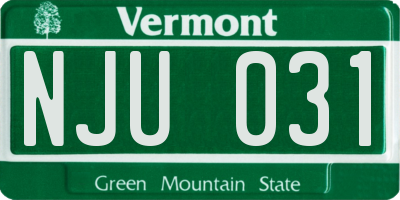 VT license plate NJU031