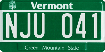 VT license plate NJU041