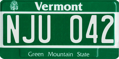 VT license plate NJU042