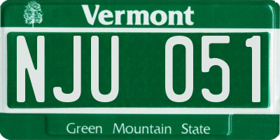 VT license plate NJU051