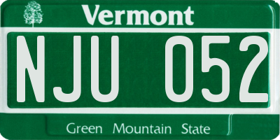 VT license plate NJU052