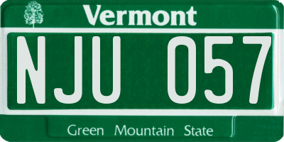 VT license plate NJU057
