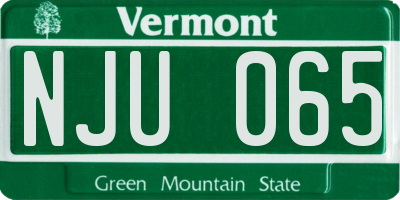 VT license plate NJU065