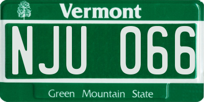 VT license plate NJU066