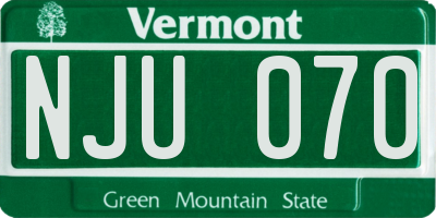 VT license plate NJU070