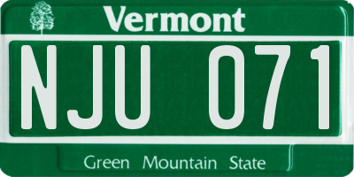 VT license plate NJU071