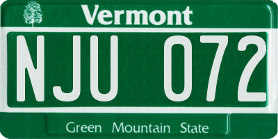 VT license plate NJU072