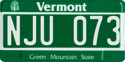 VT license plate NJU073