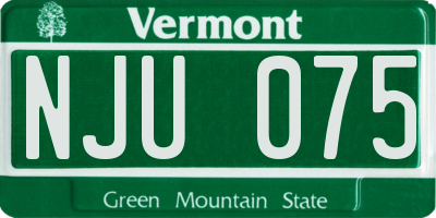 VT license plate NJU075