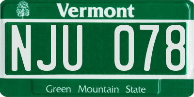 VT license plate NJU078