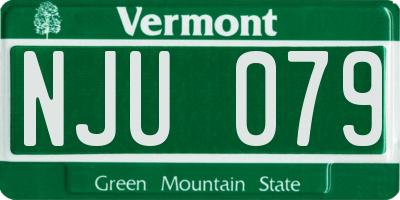 VT license plate NJU079
