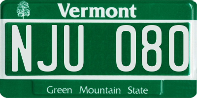 VT license plate NJU080