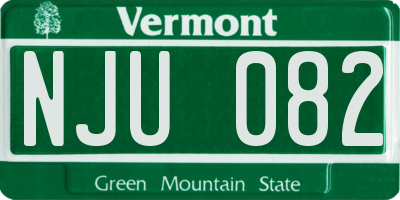 VT license plate NJU082