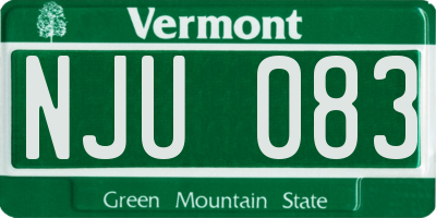VT license plate NJU083
