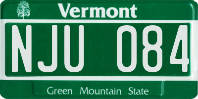 VT license plate NJU084