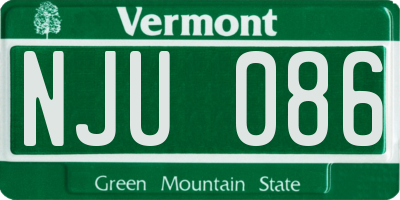 VT license plate NJU086