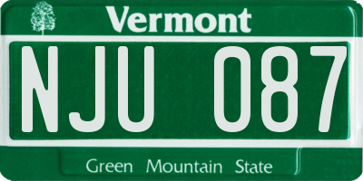 VT license plate NJU087