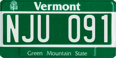 VT license plate NJU091