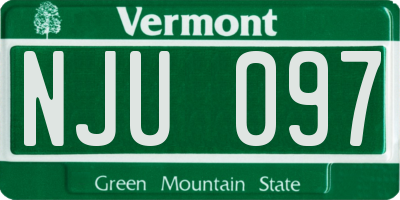 VT license plate NJU097