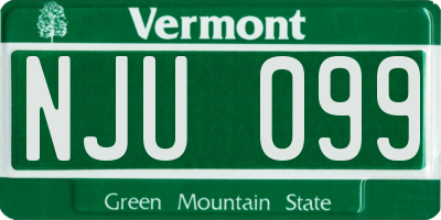 VT license plate NJU099