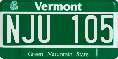 VT license plate NJU105