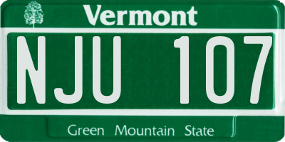 VT license plate NJU107