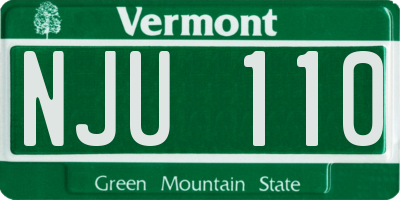 VT license plate NJU110