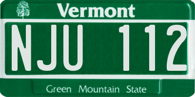 VT license plate NJU112