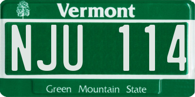 VT license plate NJU114
