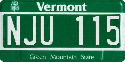 VT license plate NJU115