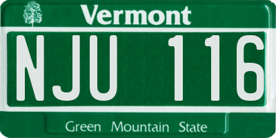 VT license plate NJU116