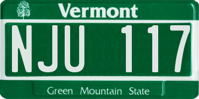 VT license plate NJU117