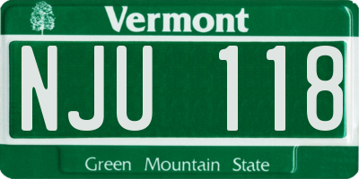 VT license plate NJU118
