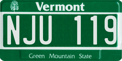 VT license plate NJU119