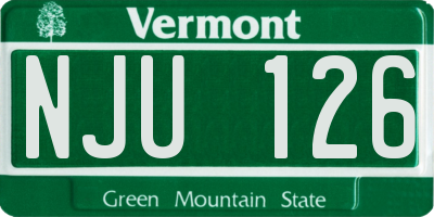 VT license plate NJU126