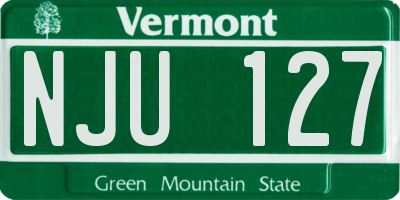 VT license plate NJU127