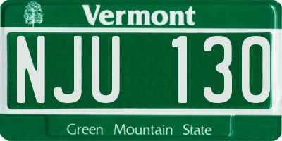VT license plate NJU130