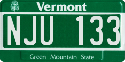 VT license plate NJU133