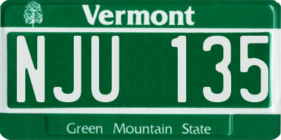 VT license plate NJU135