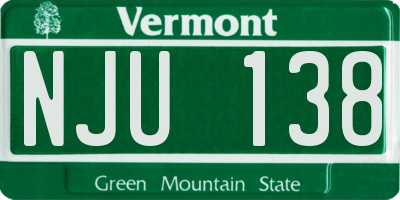VT license plate NJU138