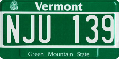 VT license plate NJU139