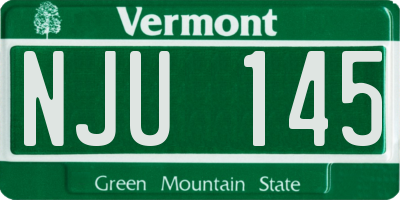 VT license plate NJU145