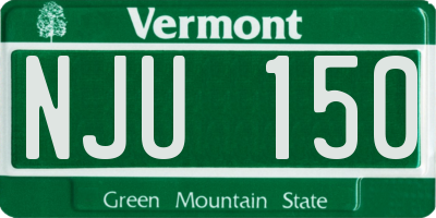 VT license plate NJU150
