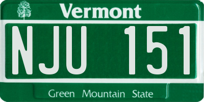 VT license plate NJU151