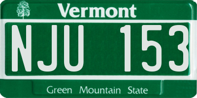 VT license plate NJU153
