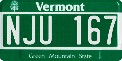 VT license plate NJU167